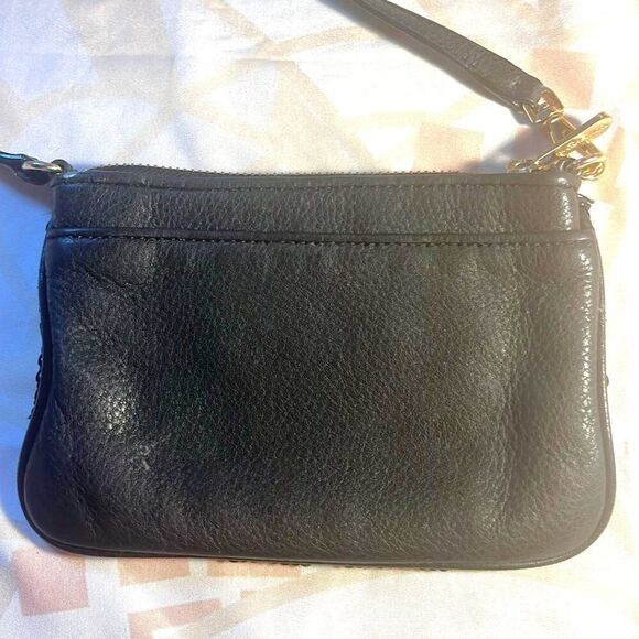 Michael Kors Jet Set Travel Black Sequin Leather Pocket Wristlet Wallet - Picture 3 of 9